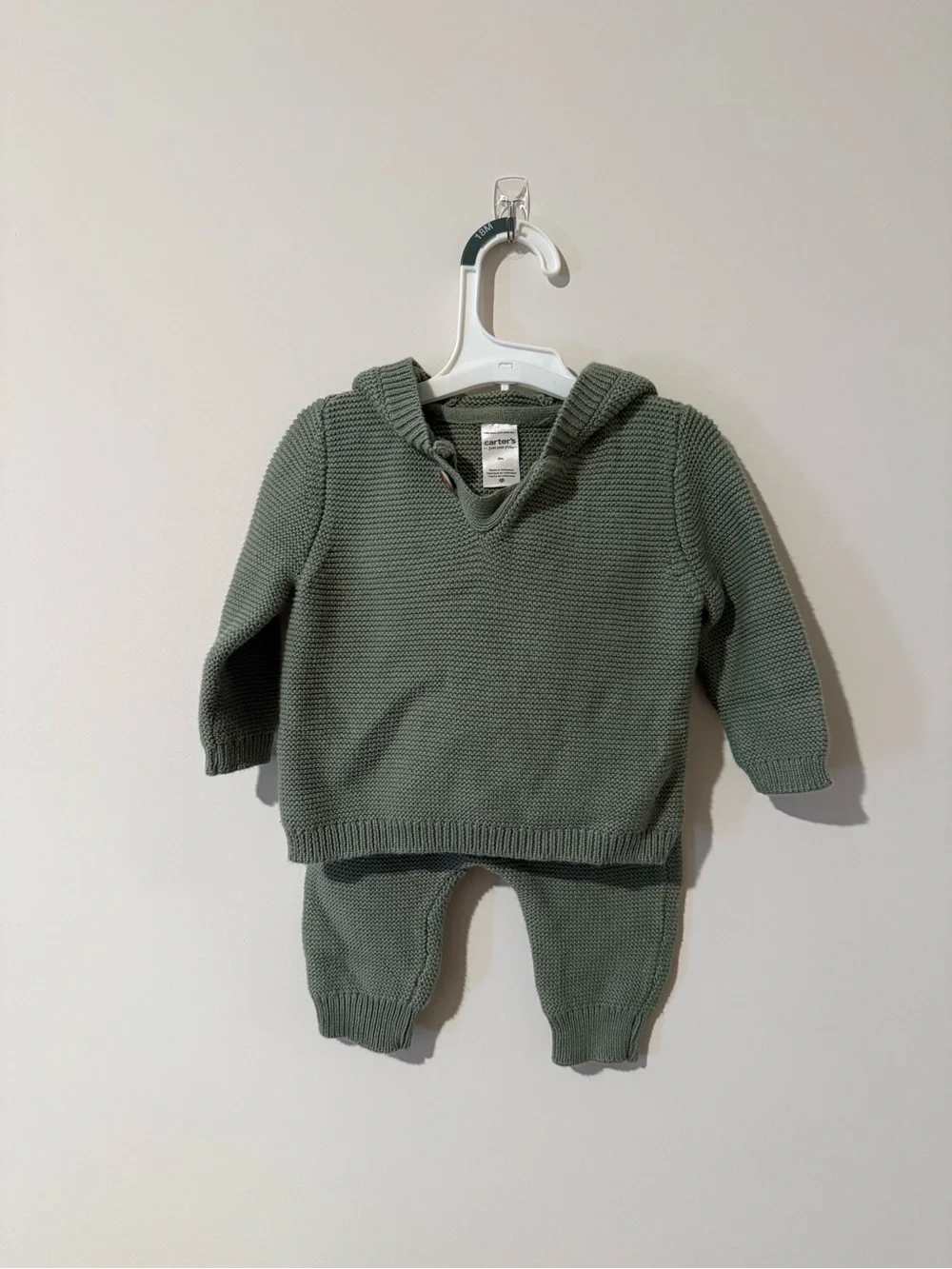 Cozy Knit Hoodie & Pants Set in Dusty Sage